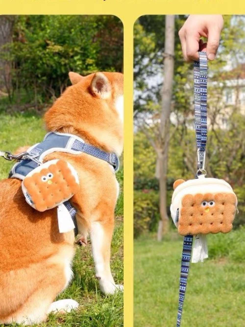 Dog poop bag dispenser/holder Keychain Biscuit Coin Pouch w Clip limit edition